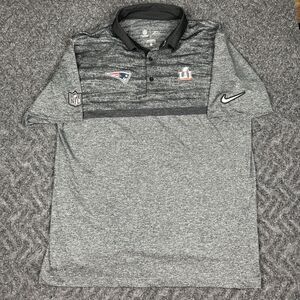 New England Patriots Polo Short Men’s L Nike On Field Dri Fit Super Bowl 51